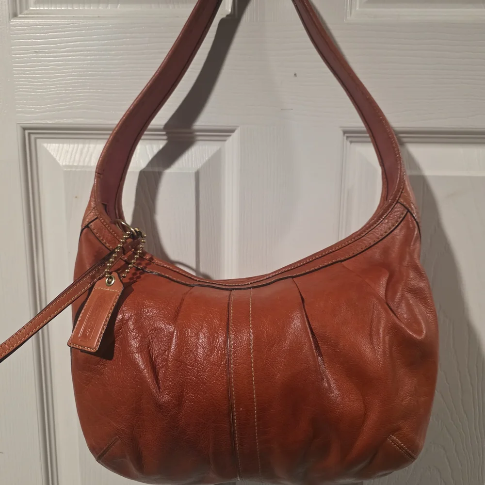 Coach Ergo Pleated Hobo Bag, style number 12235 In Burnt Orange. - Picture 1 of 11